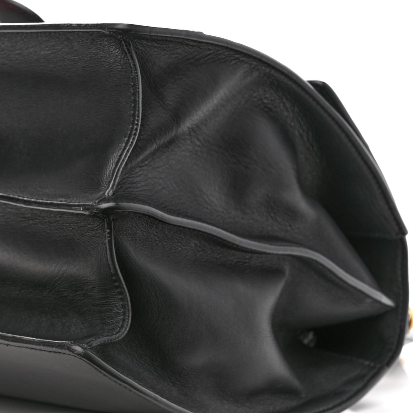 Calfskin Bamboo Web Large Dionysus Top Handle Bag Black Bright Evergreen Hibiscus Red