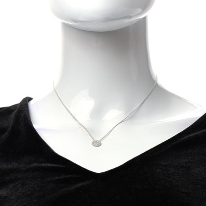 Tiffany 18K White Gold Diamond Metro Round Pendant Necklace 2 of 7