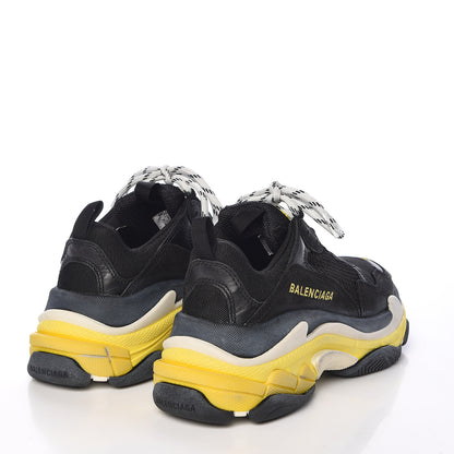 Balenciaga Fabric Mesh Womens Triple S Sneakers 36 Black Yellow 4 of 9