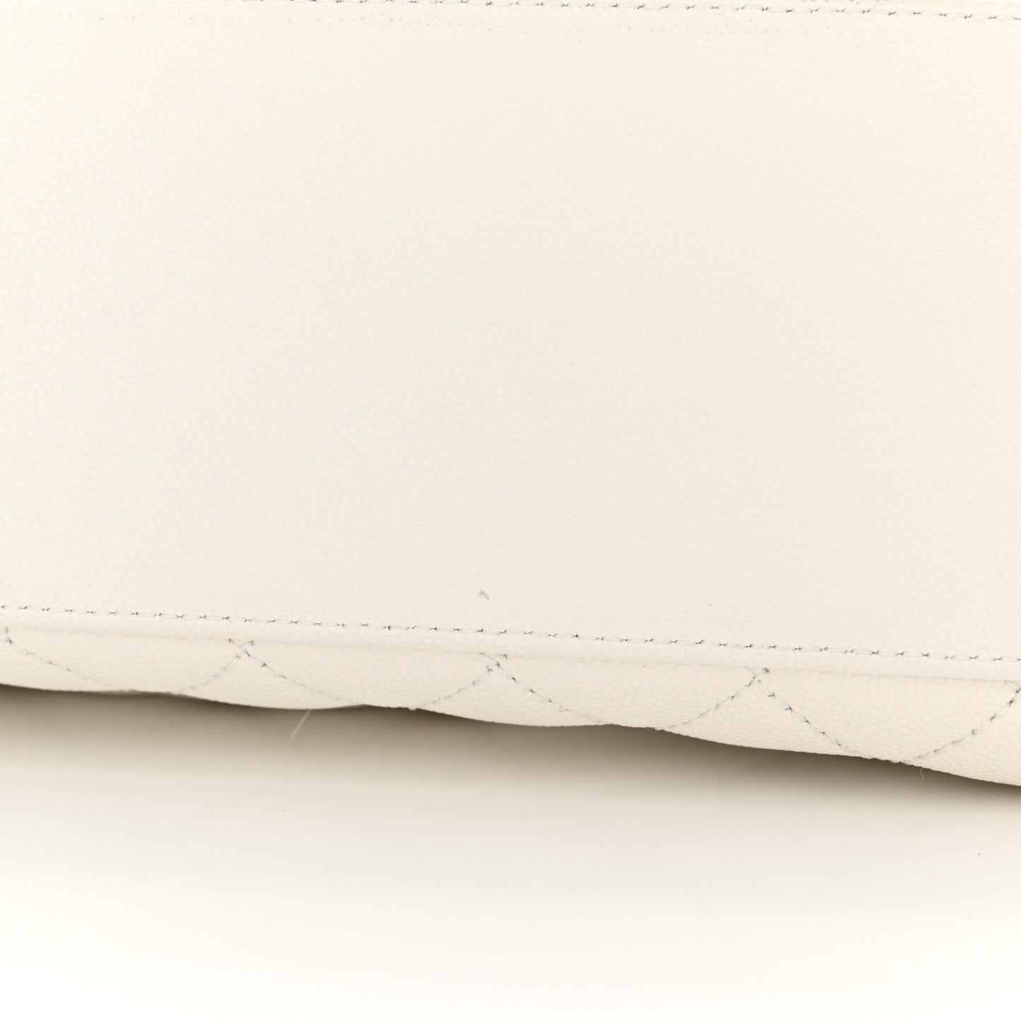 Caviar Quilted Small Chain Coco Handle Flap White