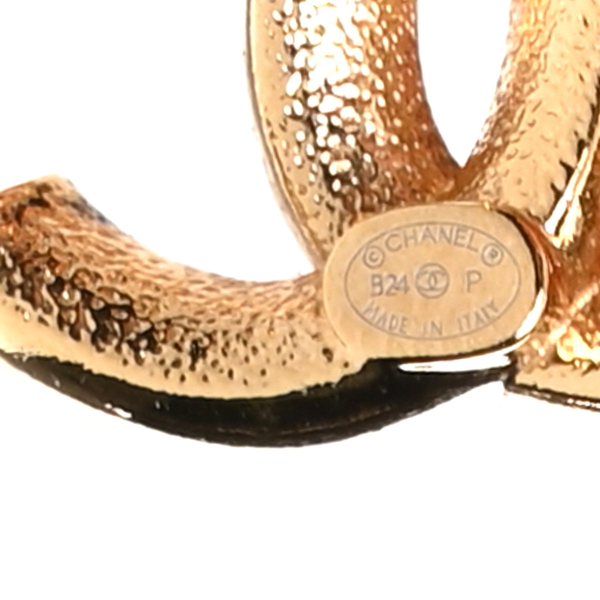 Chanel Enamel CC Logo Earrings Gold Black White 4 of 5