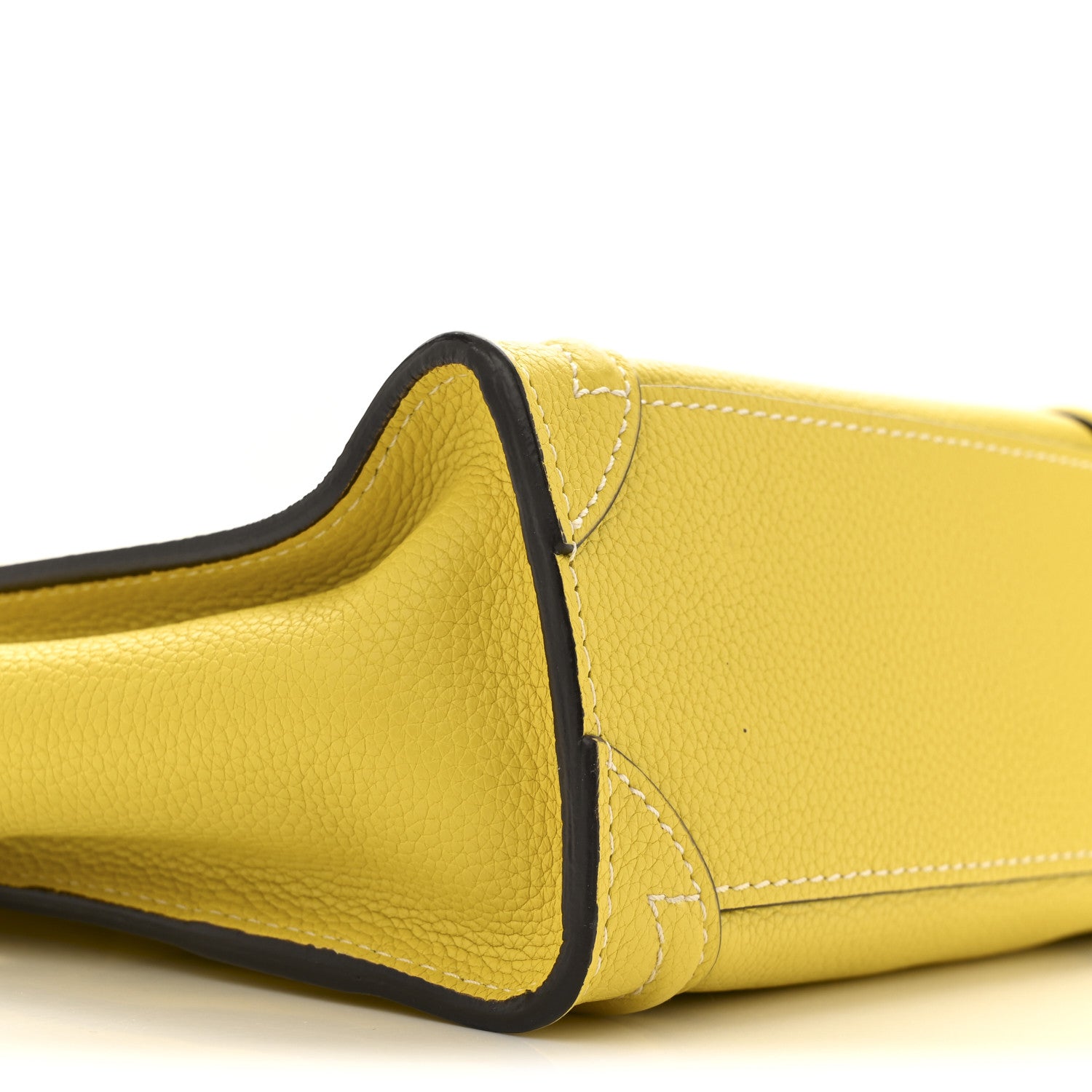 Celine Drummed Calfskin Nano Luggage Citron 9 of 15