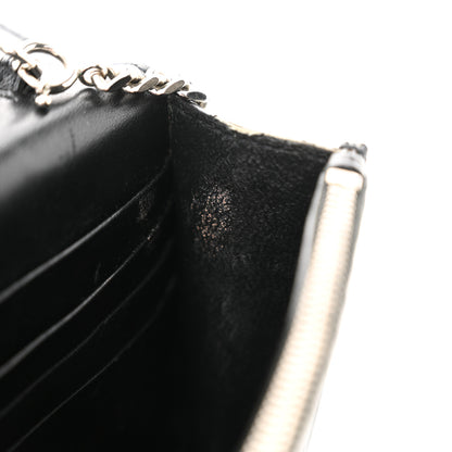 Saint Laurent Calfskin Crocodile Embossed Kate Monogram Tassel Chain Wallet Black 10 of 13