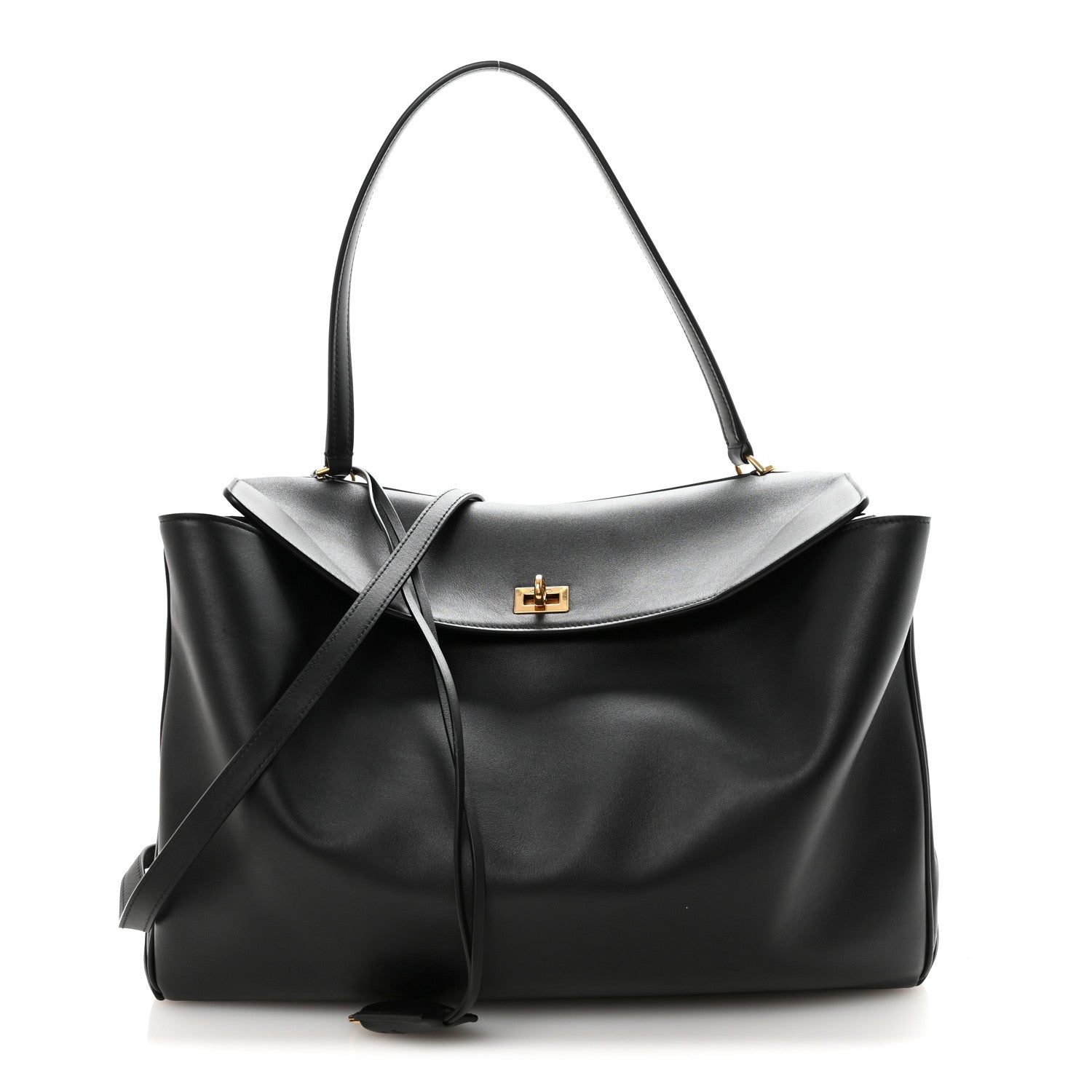 Balenciaga Smooth Calfskin Large Rodeo Top Handle Handbag Black 1 of 9