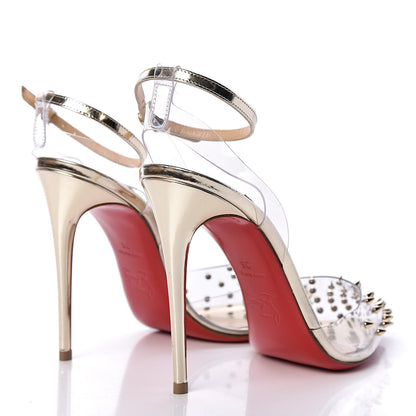 Christian Louboutin PVC Specchio Spikoo 100 Pumps 36 Light Gold 4 of 10