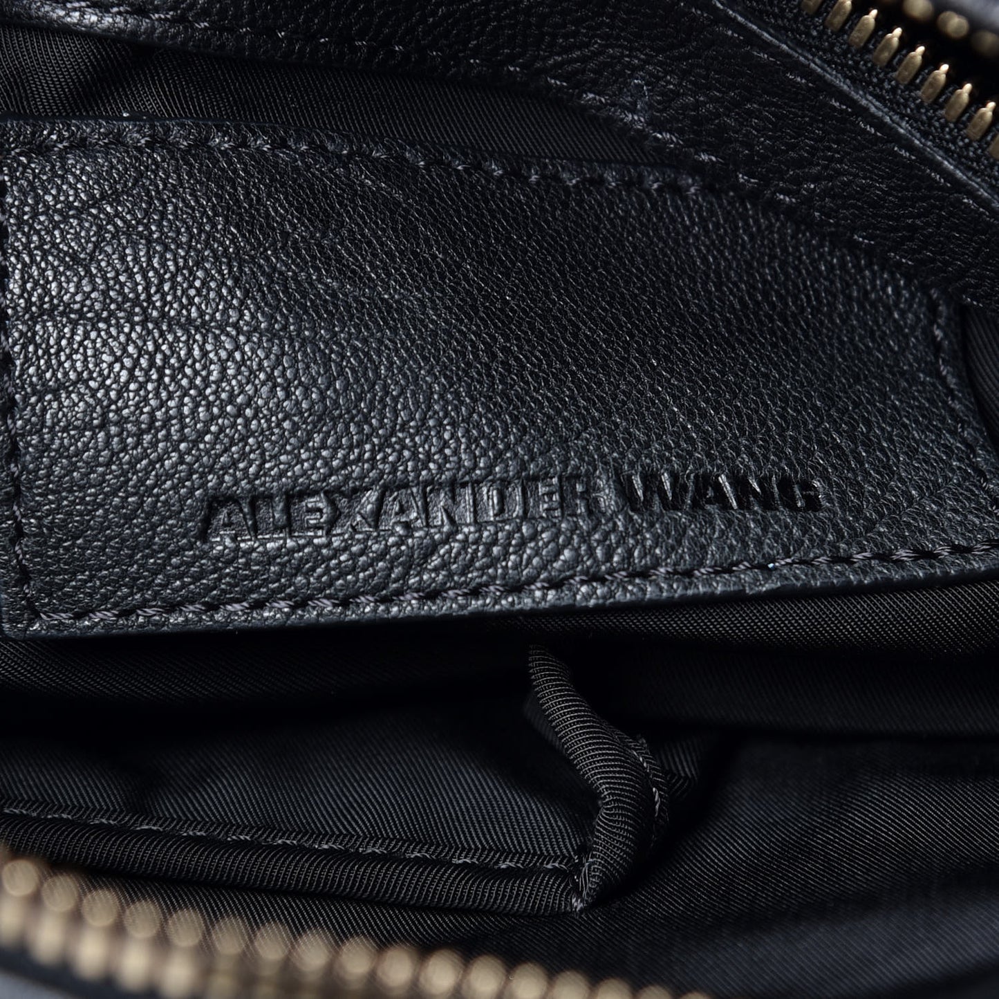 Pebbled Lambskin Rocco Black Antique Brass Hardware