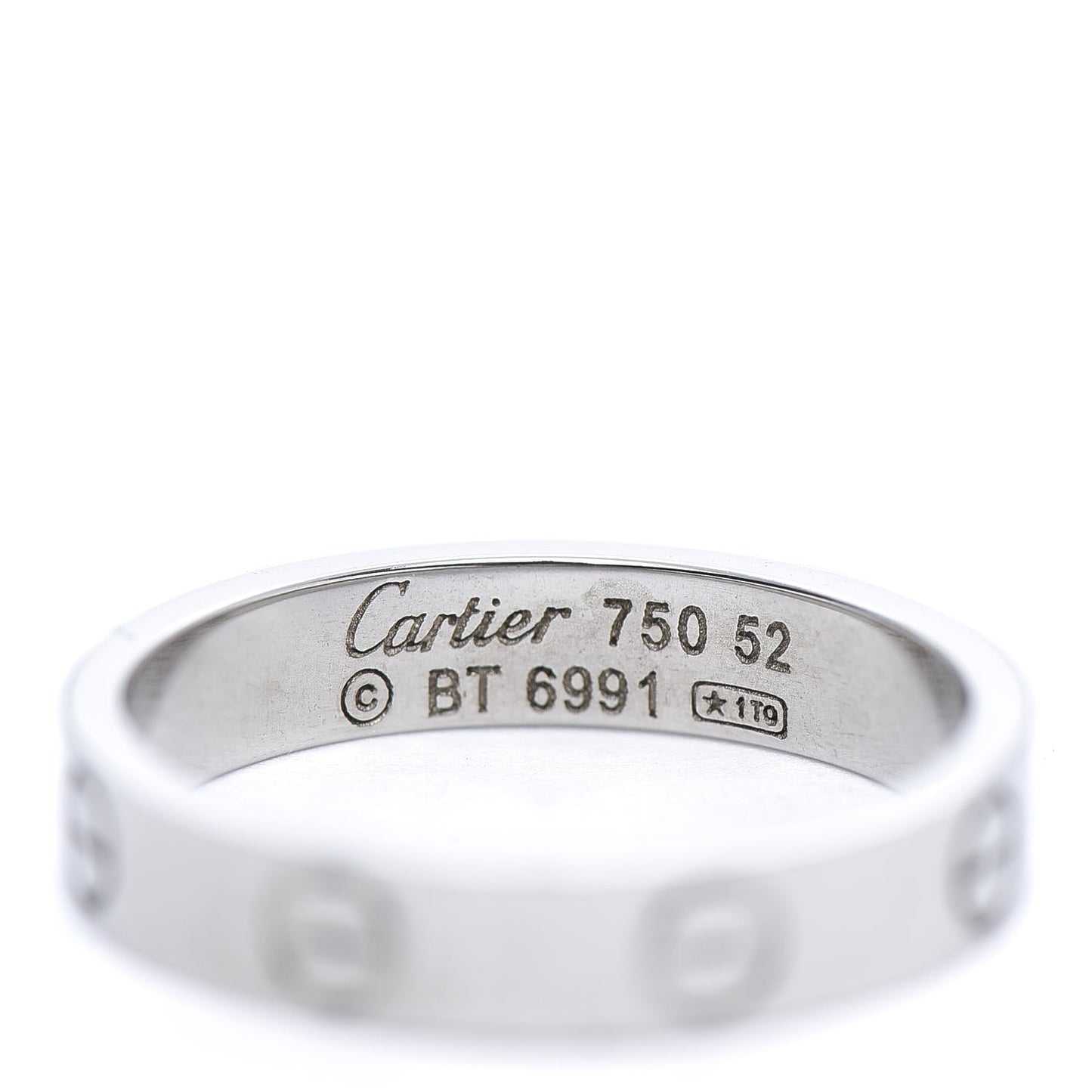 18K White Gold 3.5mm LOVE Wedding Band Ring 52 6