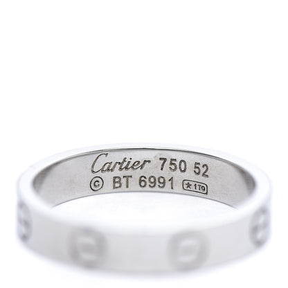 Cartier 18K White Gold 3.5mm LOVE Wedding Band Ring 52 6 4 of 4