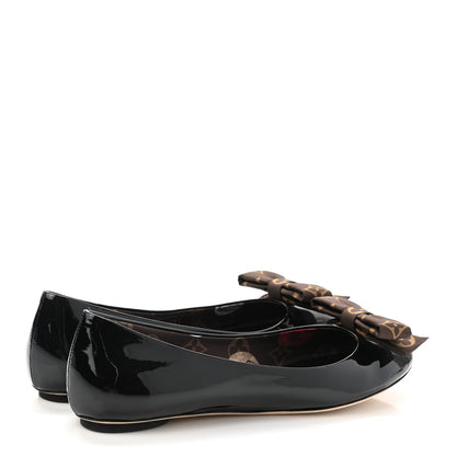 Louis Vuitton Patent Monogram Nylon Bow Popi Ballerina Flats 39.5 Black 4 of 9