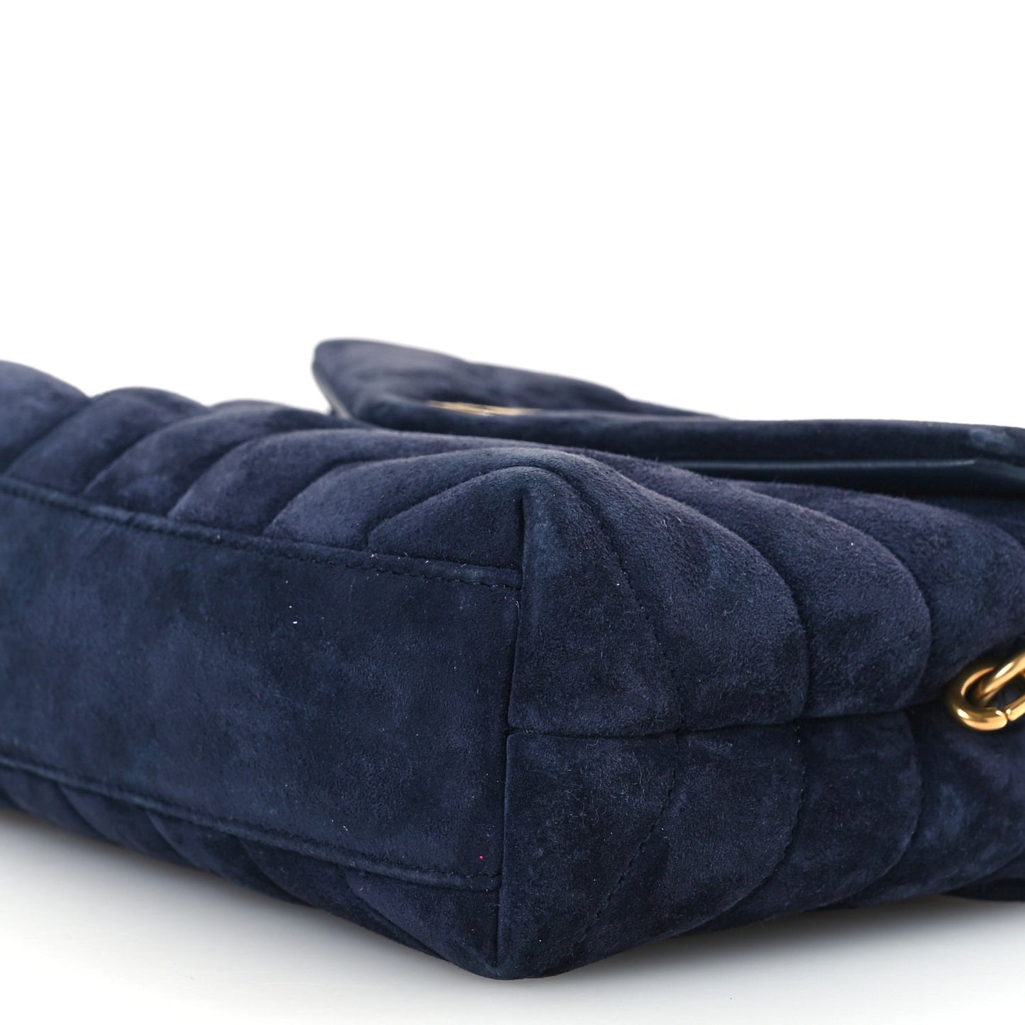 Suede Y Quilted Monogram Toy Loulou Crossbody Bag Navy