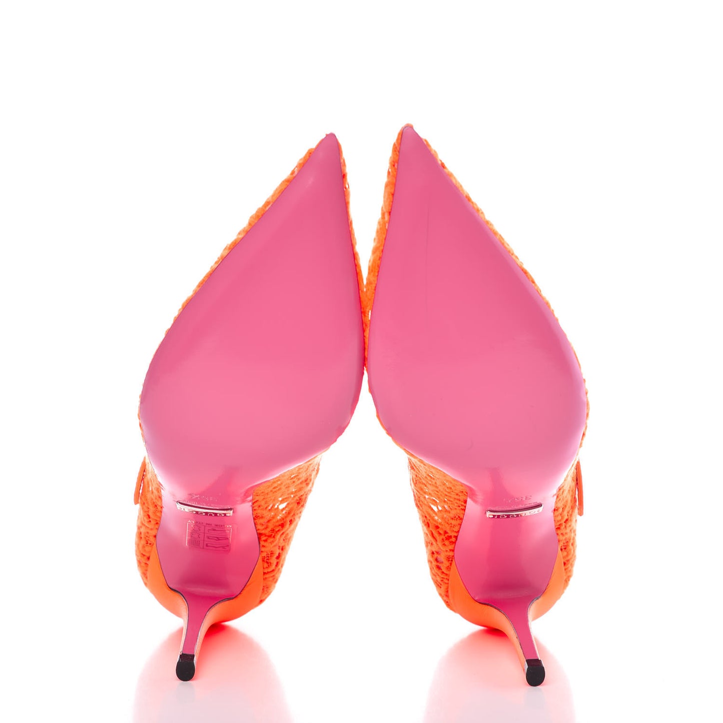 Lace Pizzo Venice Pumps 35.5 Orange Fluo