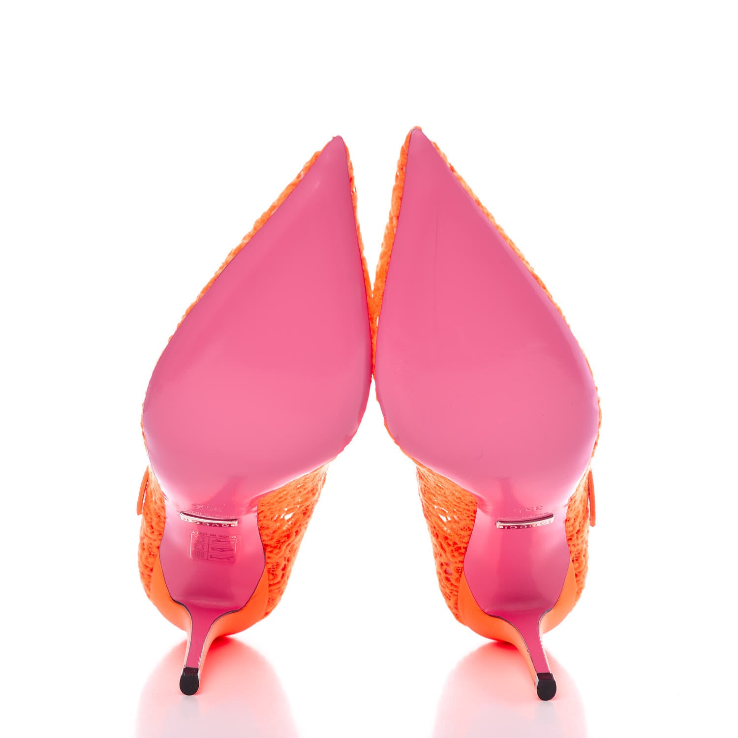 Gucci Lace Pizzo Venice Pumps 35.5 Orange Fluo 5 of 9
