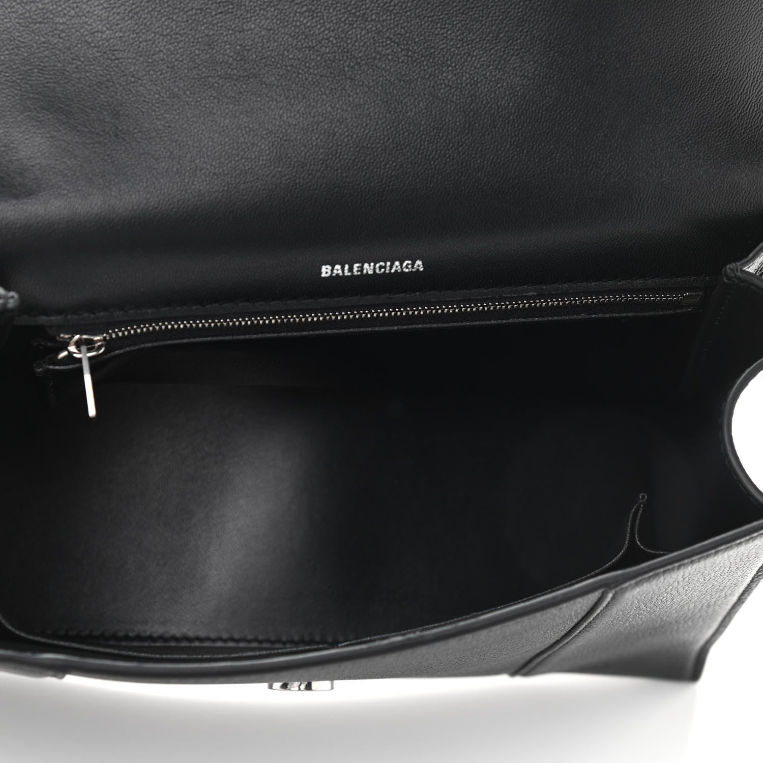 Balenciaga Grained Calfskin Medium Hourglass Top Handle Bag Black 5 of 10