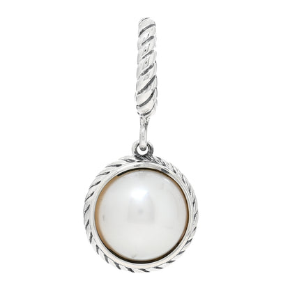 David Yurman Sterling Silver Pearl Cable Enhancer Pendant 1 of 4
