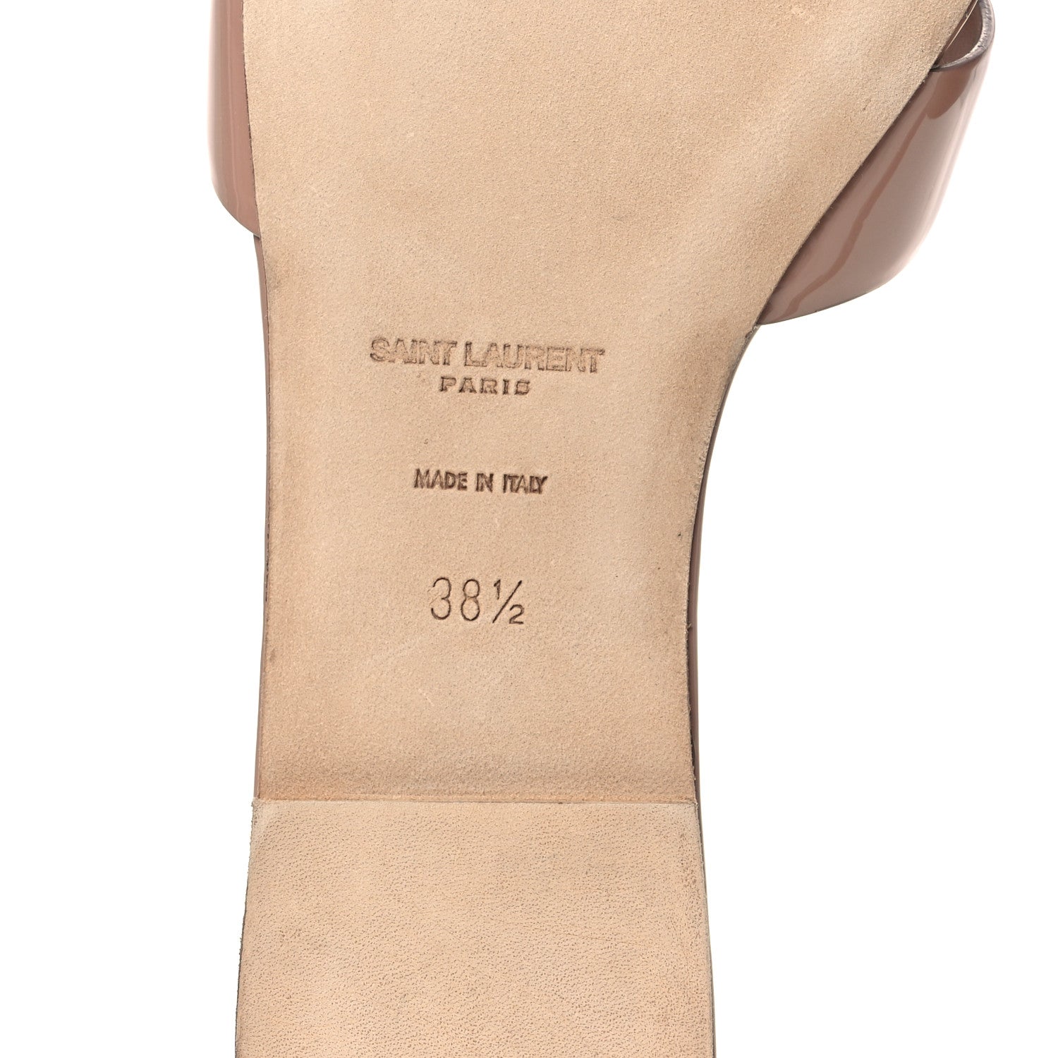Saint Laurent Patent Tribute 05 Slide Sandals 38.5 Nude 8 of 11