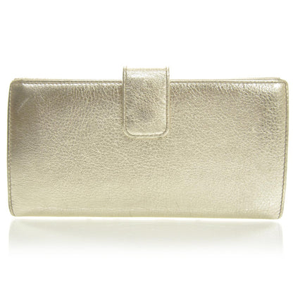 Gucci Leather Britt Continental Wallet Metallic Gold 2 of 8
