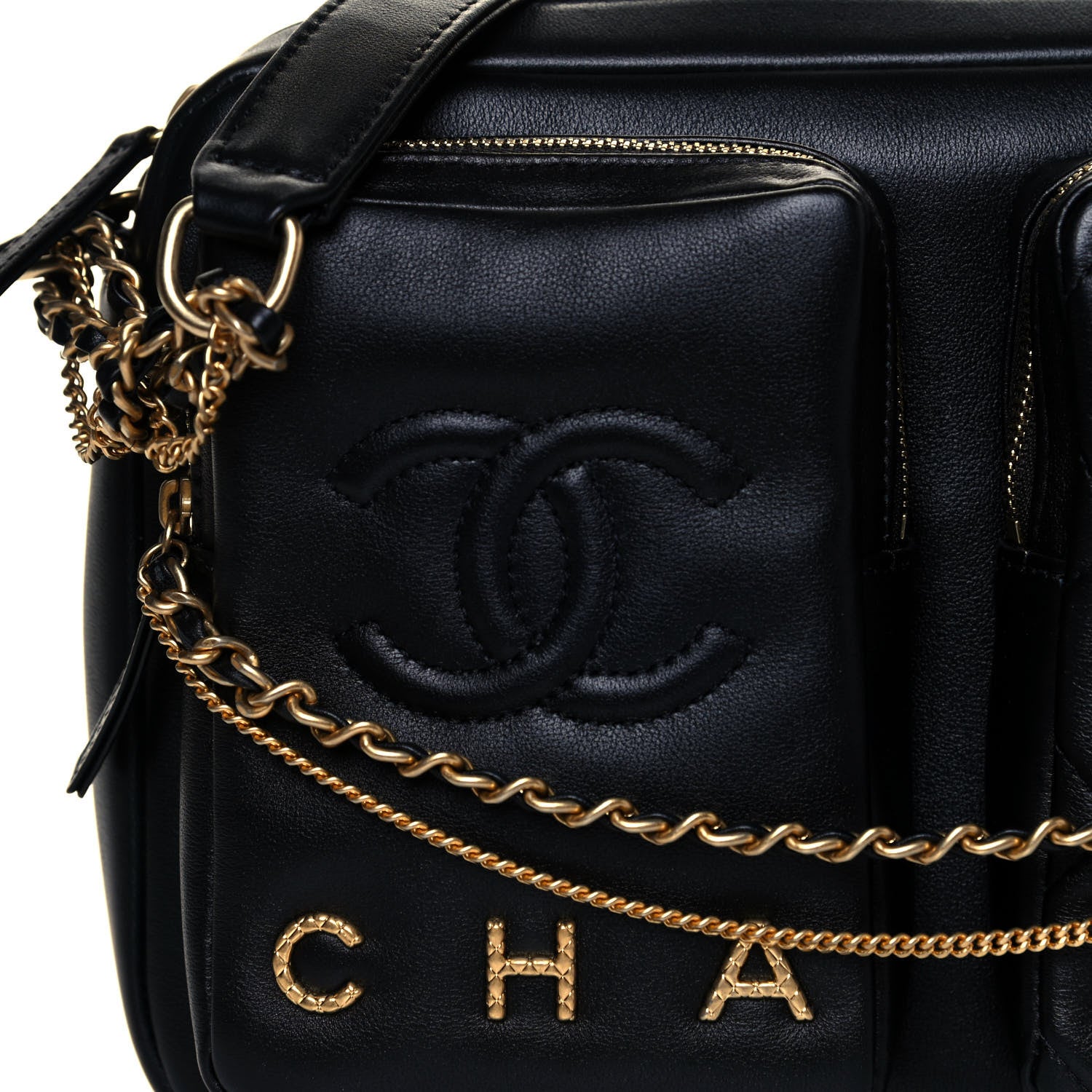Chanel Calfskin Quilted Large Camera Case Black 8 of 13