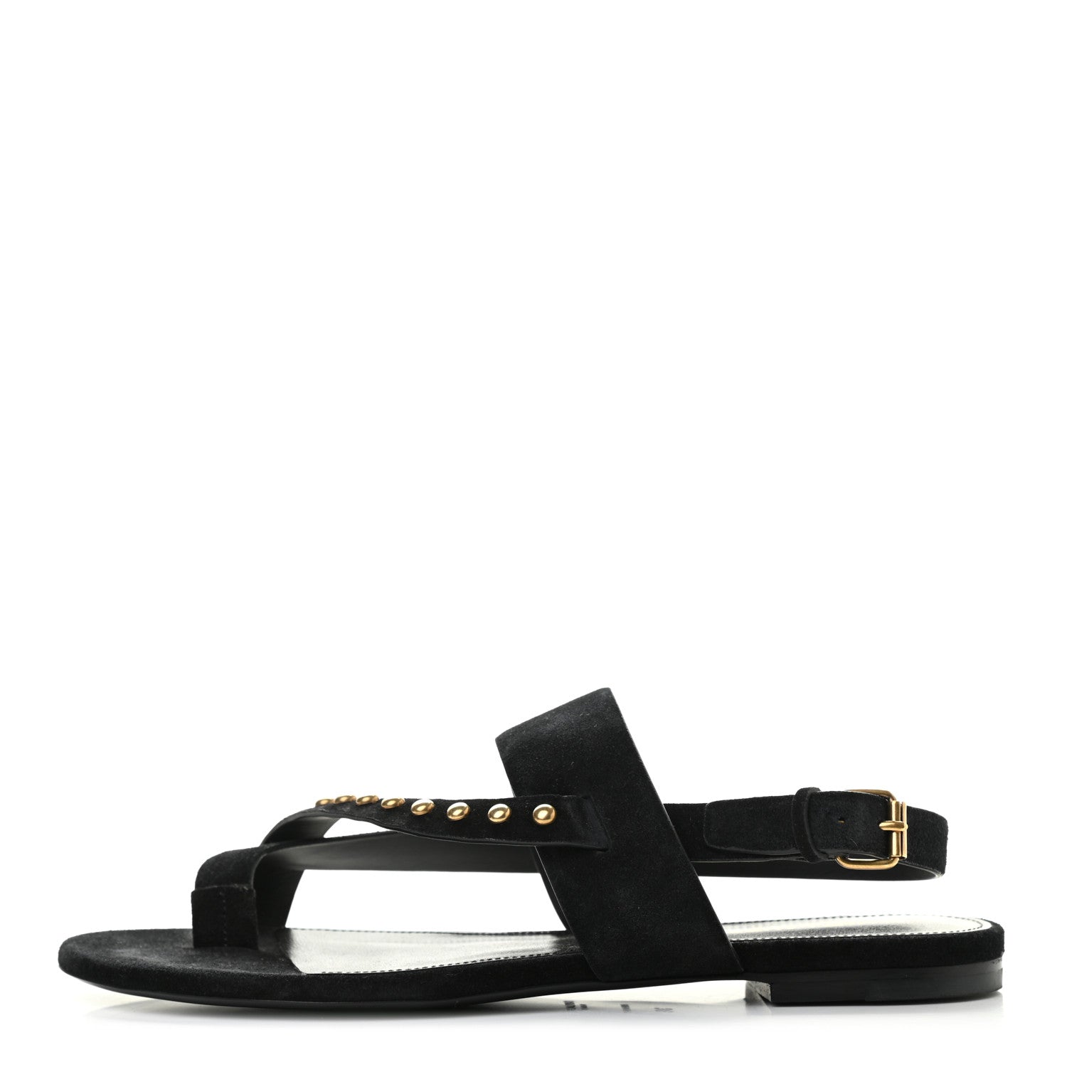 Saint Laurent Suede Studded Gia Sandals 38 Black 1 of 8
