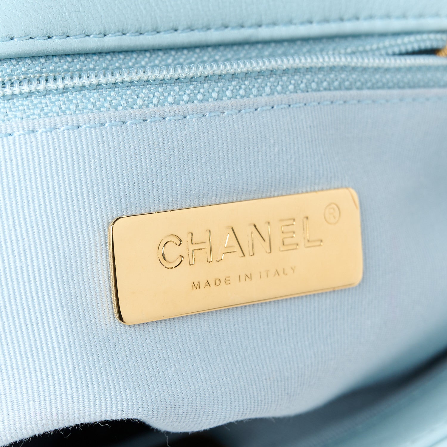 Chanel Lambskin Quilted Medium Chanel 19 Flap Light Blue 6 of 10