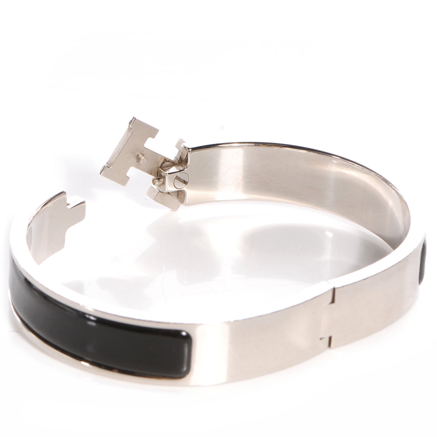 Enamel Narrow Clic Clac H Bracelet PM Black