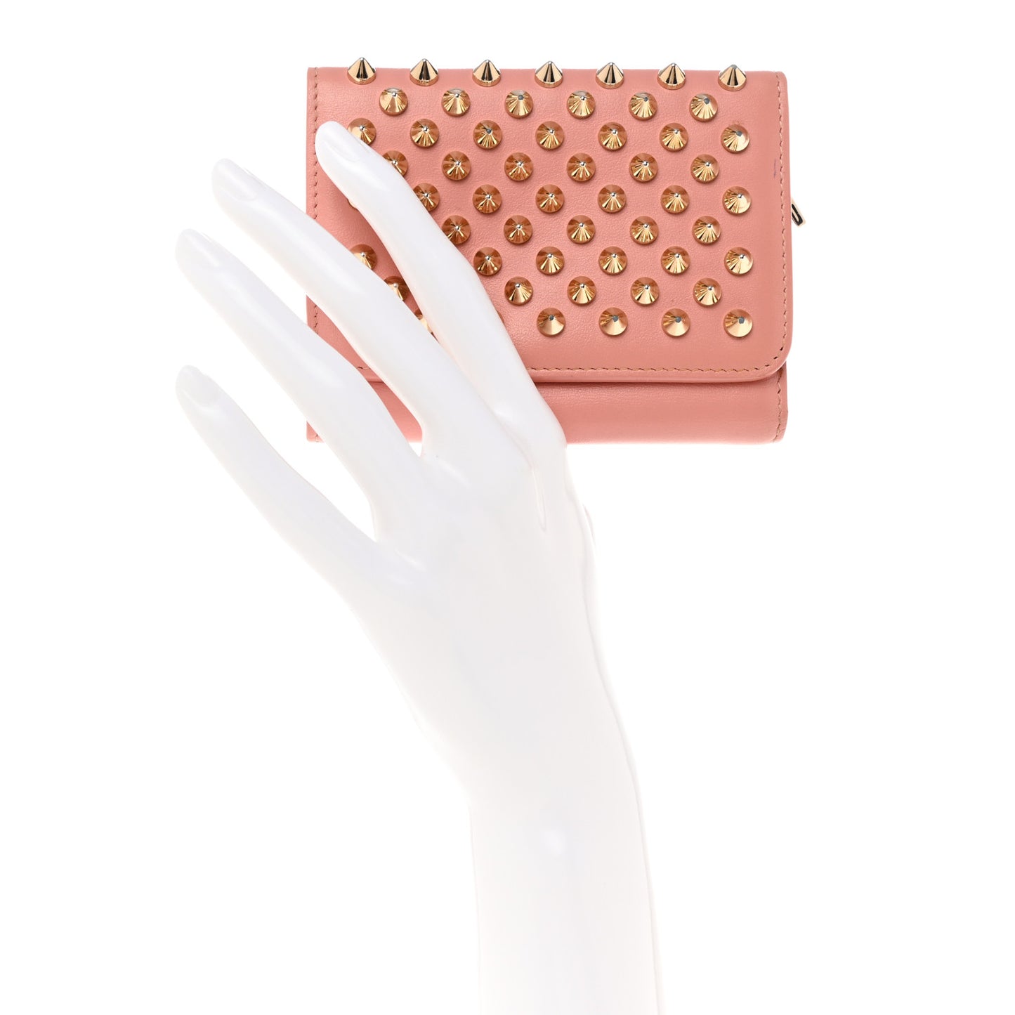 Calfskin Spiked Macaron Mini Spiked Wallet Ronsard