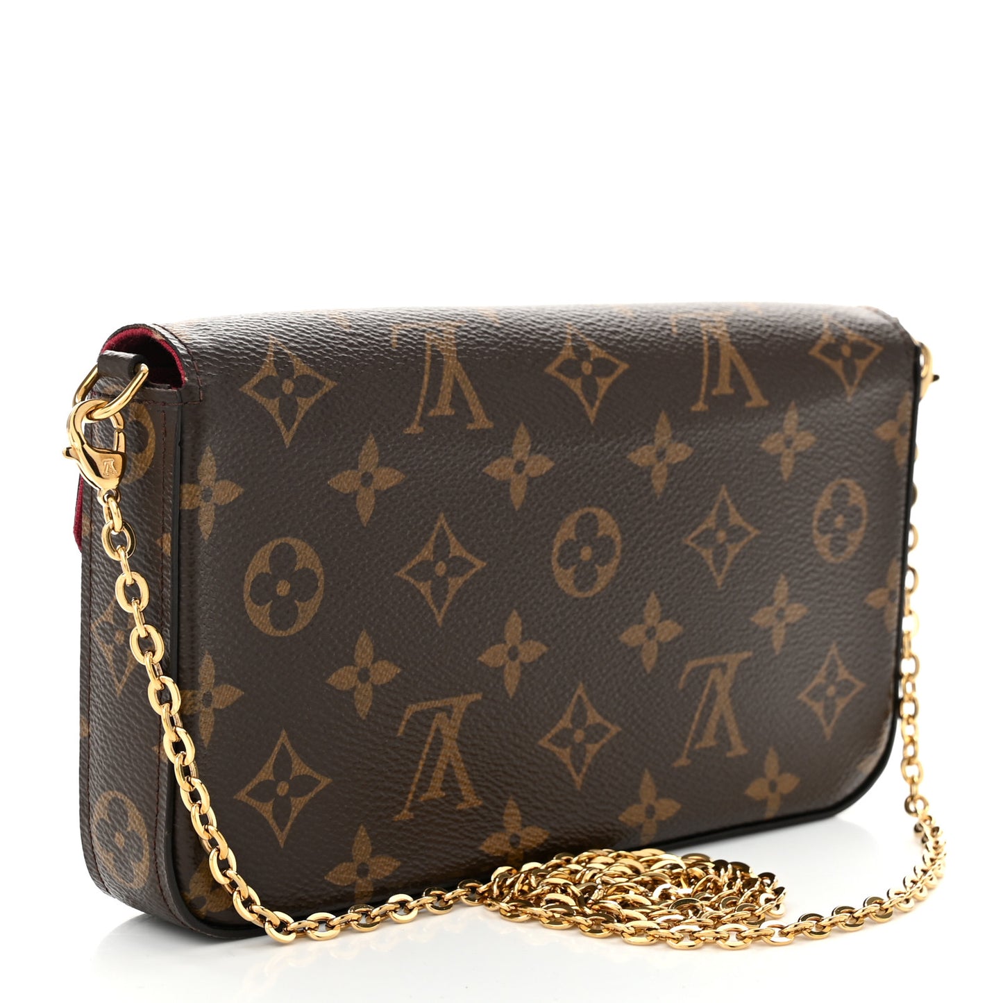 Monogram Pochette Felicie Chain Wallet Fuchsia