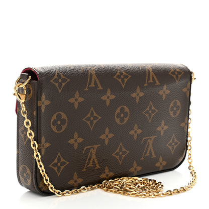 Louis Vuitton Monogram Pochette Felicie Chain Wallet Fuchsia 4 of 11