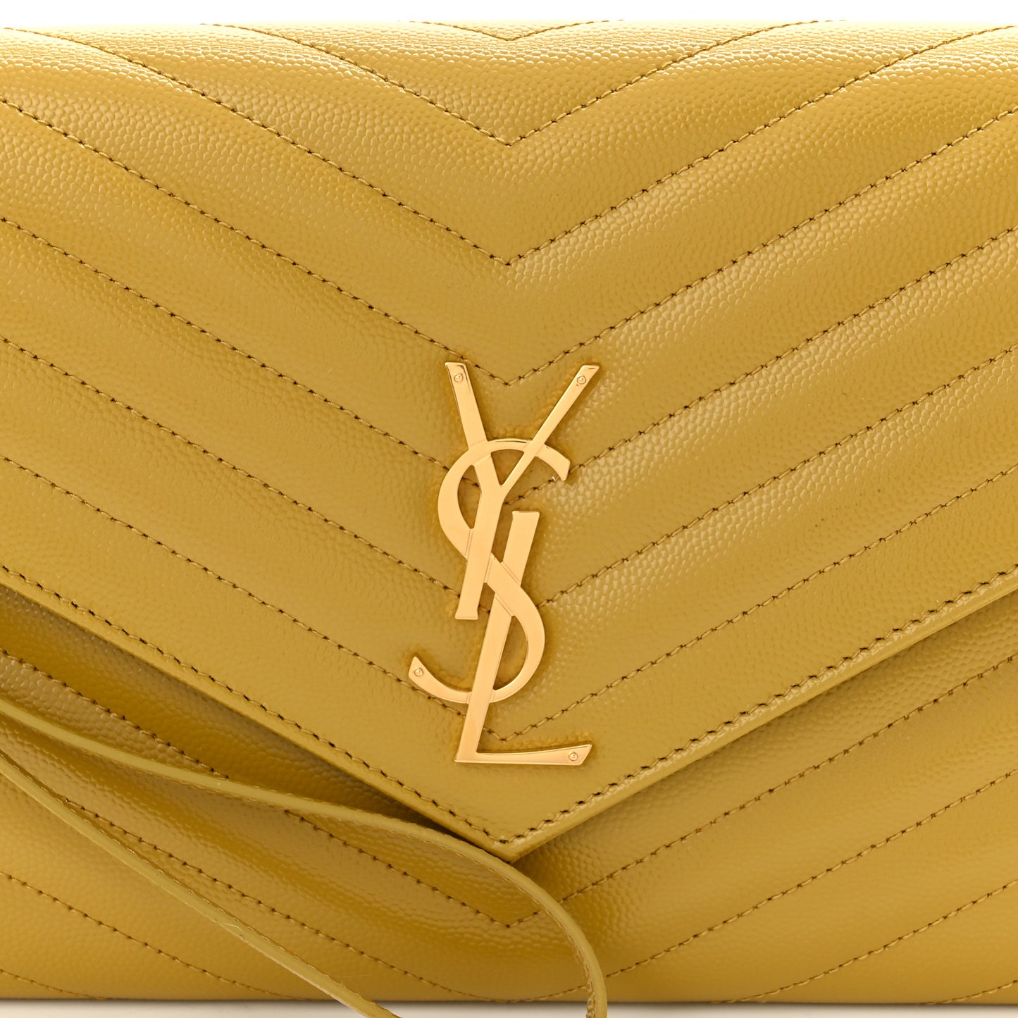 Grain De Poudre Matelasse Chevron Monogram Envelope Clutch Light Chartreuse