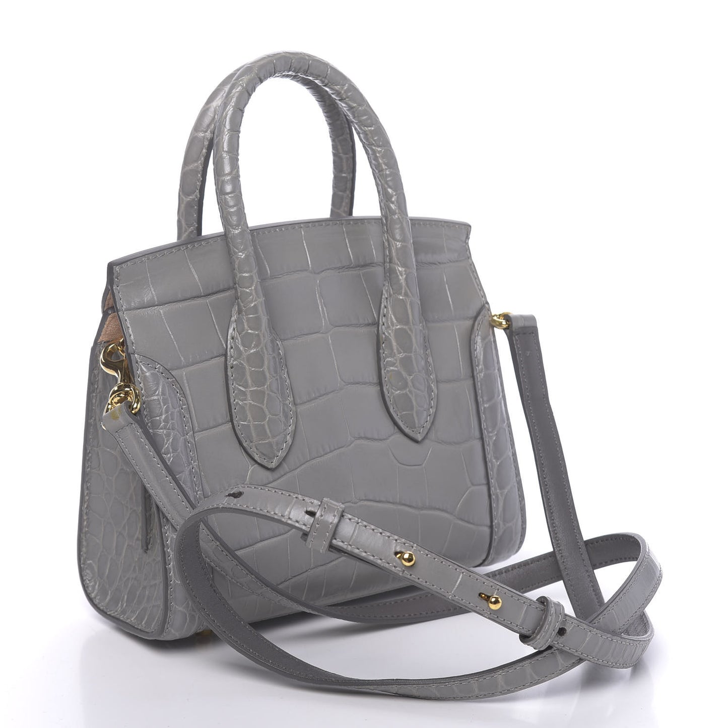 Calfskin Crocodile Embossed Mini Heroine 21 Smog