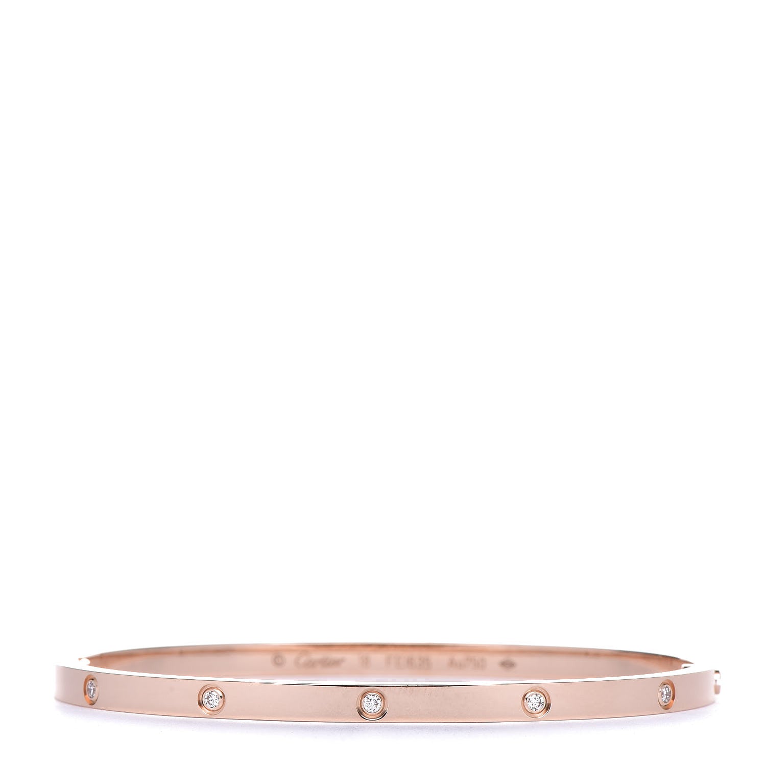 Cartier 18K Pink Gold 10 Diamond Small LOVE Bracelet 18 1 of 6