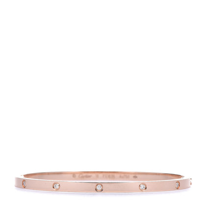 Cartier 18K Pink Gold 10 Diamond Small LOVE Bracelet 18 1 of 6