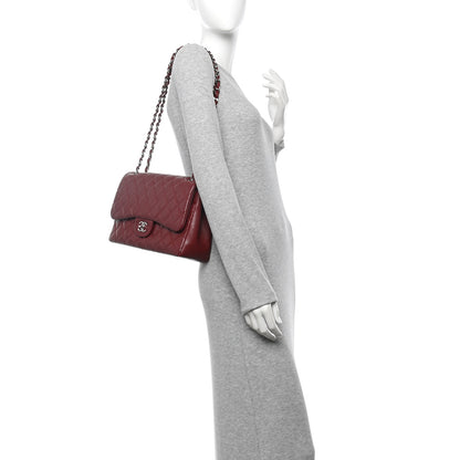 Chanel Caviar Quilted Jumbo Double Flap Dark Red 2 of 16