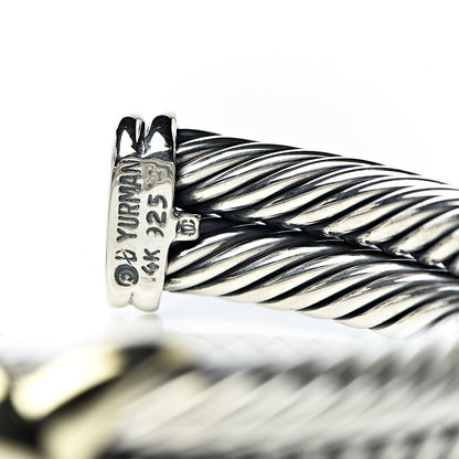 David Yurman Sterling Silver 14K Yellow Gold 10mm X Double Cable Bracelet 4 of 4