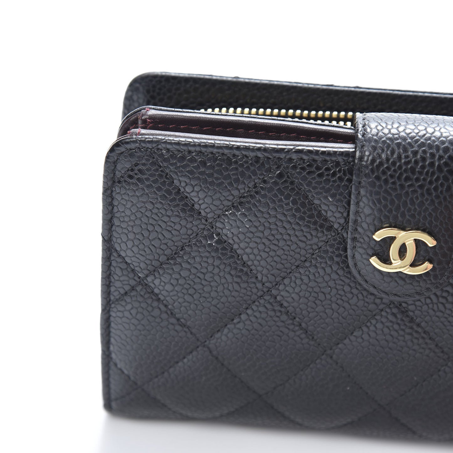 Caviar Quilted CC French Wallet Black
