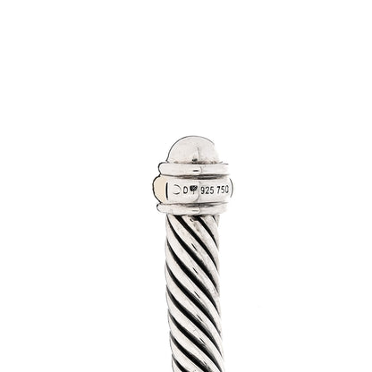 David Yurman Sterling Silver 18K Yellow Gold 4mm Cable Classics Bracelet 3 of 4