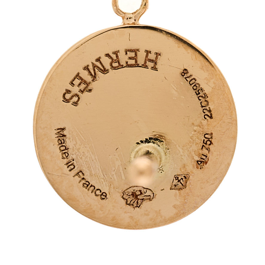 Hermes 18K Rose Gold Diamond Ex-Libris Earrings 4 of 5