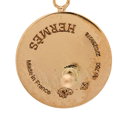 Hermes 18K Rose Gold Diamond Ex-Libris Earrings 4 of 5