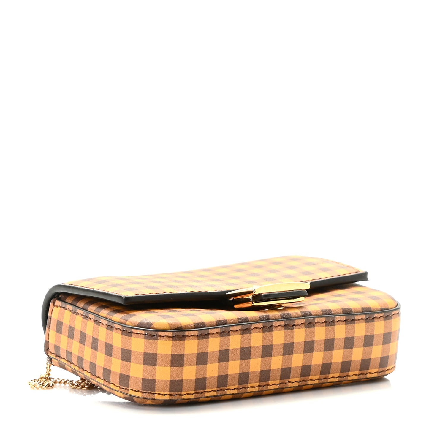 Vitello Century Gingham Nano Baguette Charm Moro Girasole