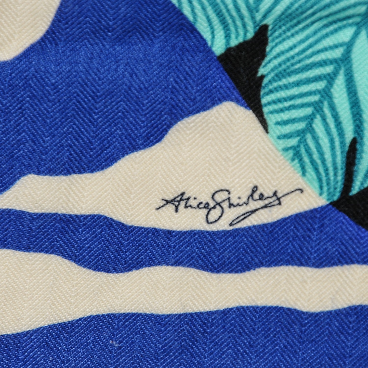 Hermes Cashmere Silk Zebra Pegasus Shawl GM 140 Caban Turquoise Bleu Klein 8 of 10