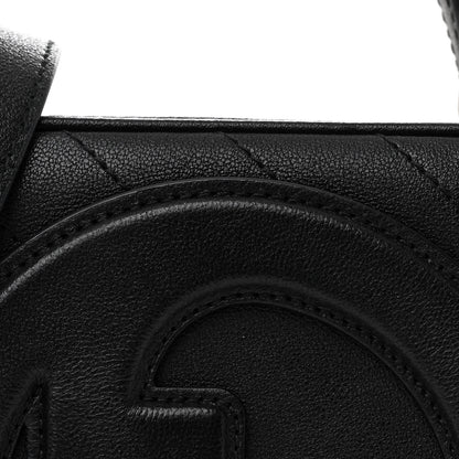 Gucci Sakai Be Green Calfskin Diagonal Stitched Blondie Top Handle Bag Black 8 of 11