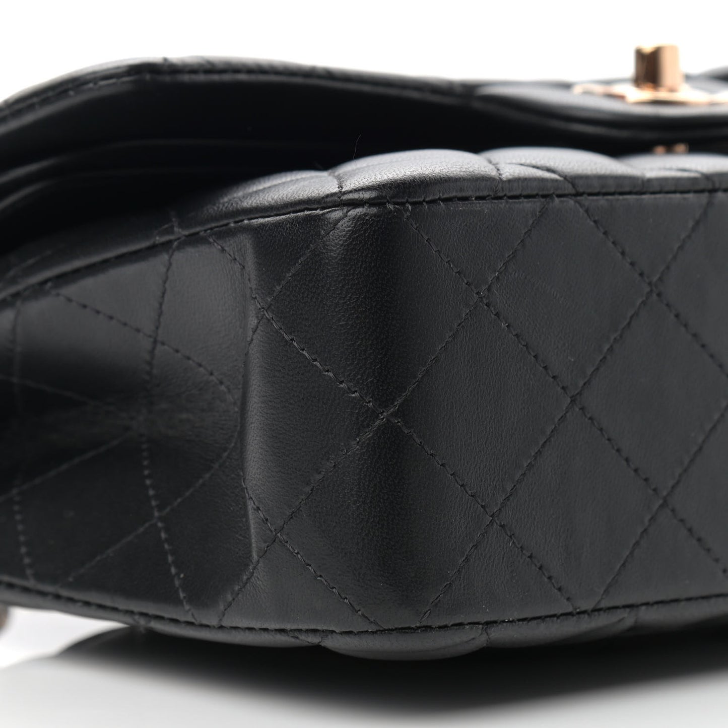 Lambskin Quilted Small Double Flap Black