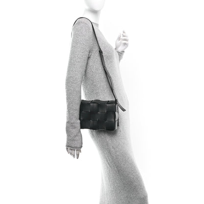 Bottega Veneta Lambskin Maxi Intrecciato Cassette Crossbody Bag Black 2 of 13