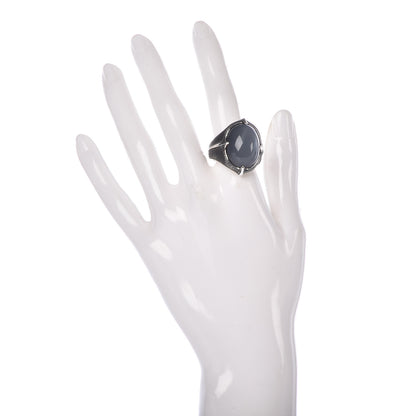 David Yurman Sterling Silver Moonstone Mens Oval Ring 60 9 2 of 5