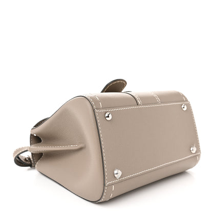 Delvaux Grained Rodeo Calfskin Surpique Mini Brillant Satchel Tourterelle Ivory 4 of 10