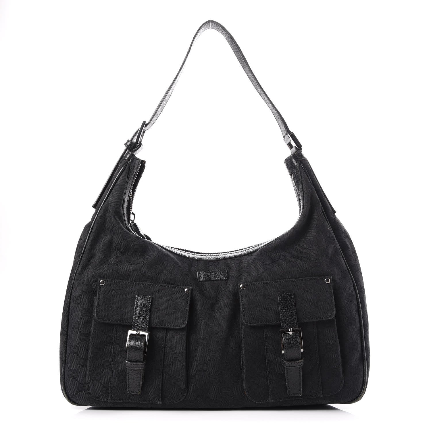 Gucci Monogram Front Pocket Hobo Black 1 of 14