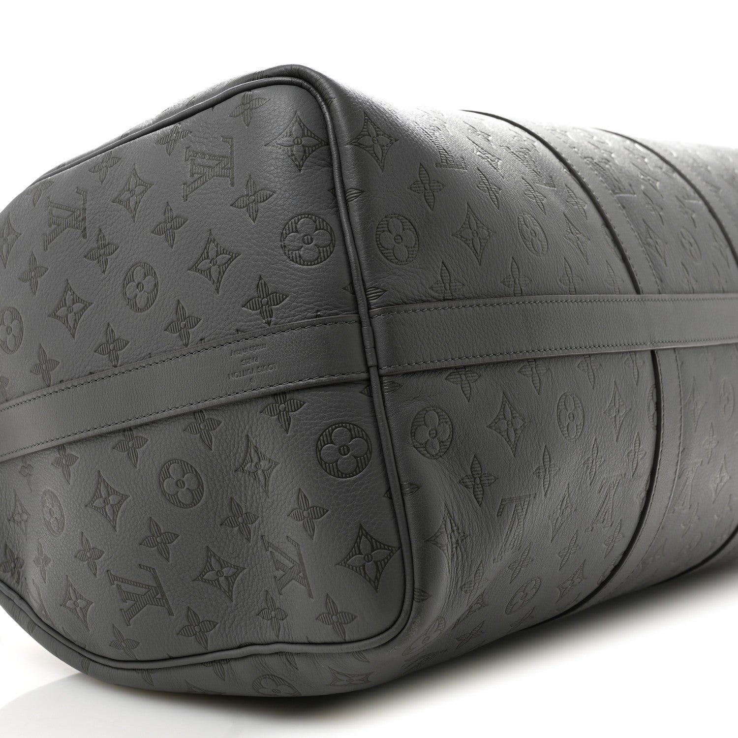 Louis Vuitton Calfskin Monogram Shadow Keepall Bandouliere 50 Anthracite gray 7 of 12