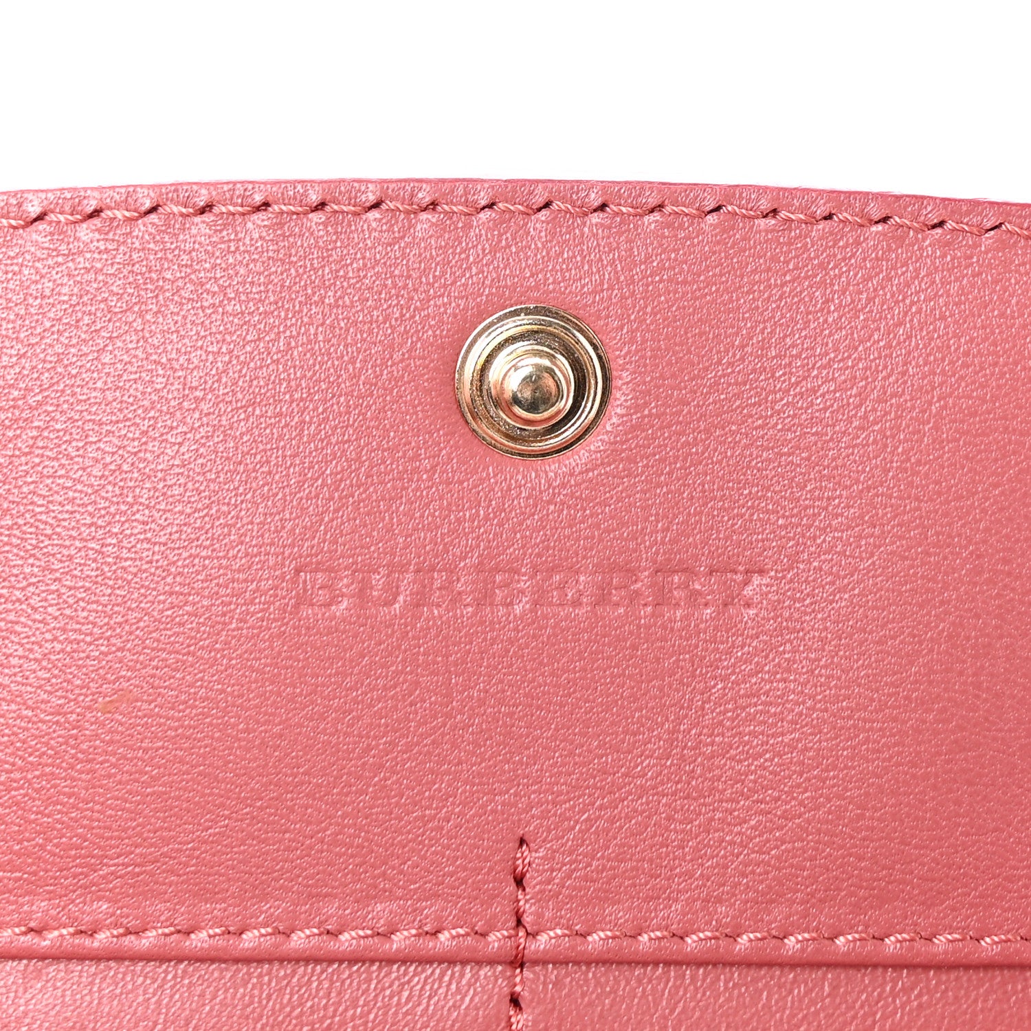Burberry Calfskin Horseferry Check Porter Continental Wallet Copper Pink 6 of 6