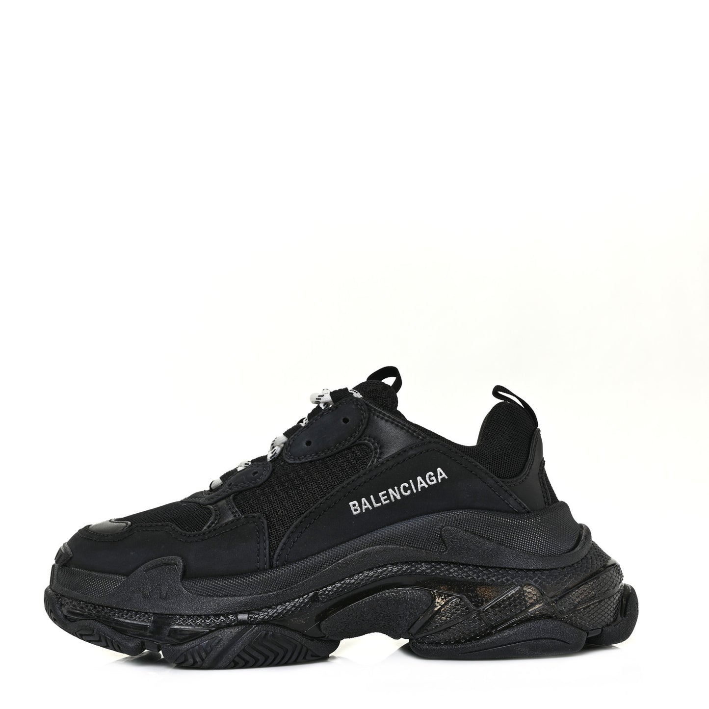 Fabric Mesh Womens Triple S Sneakers 39 Black