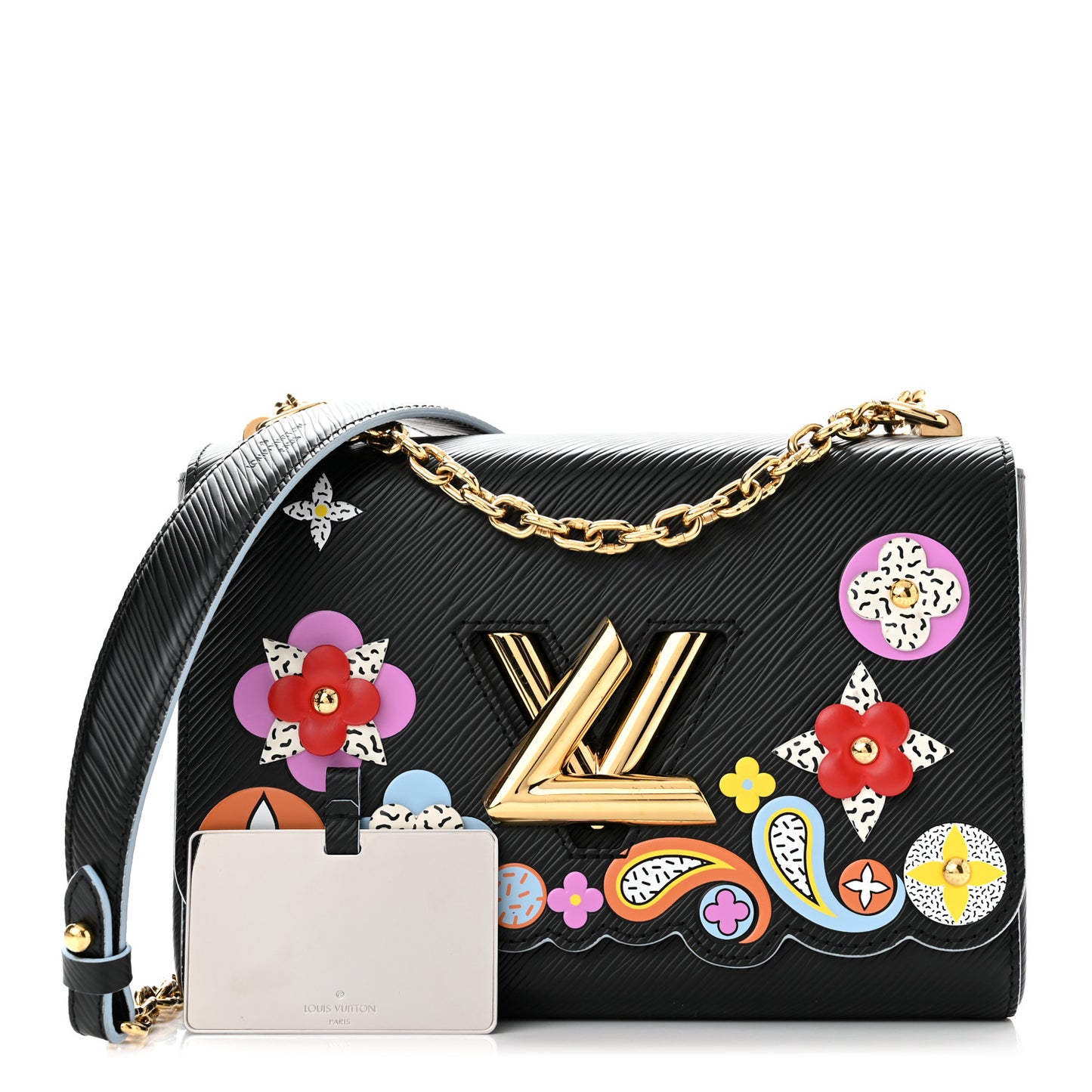 Epi Blooming Flowers Twist Shoulder Bag MM Black