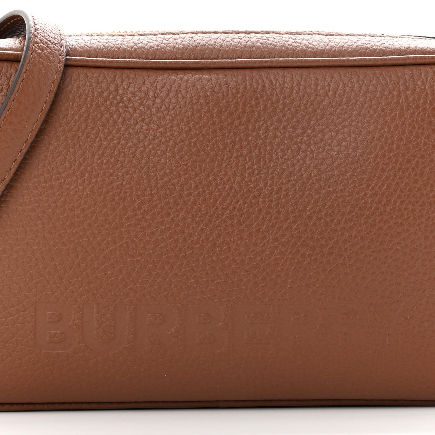 Grainy Calfskin Embossed Crossbody Bag Tan